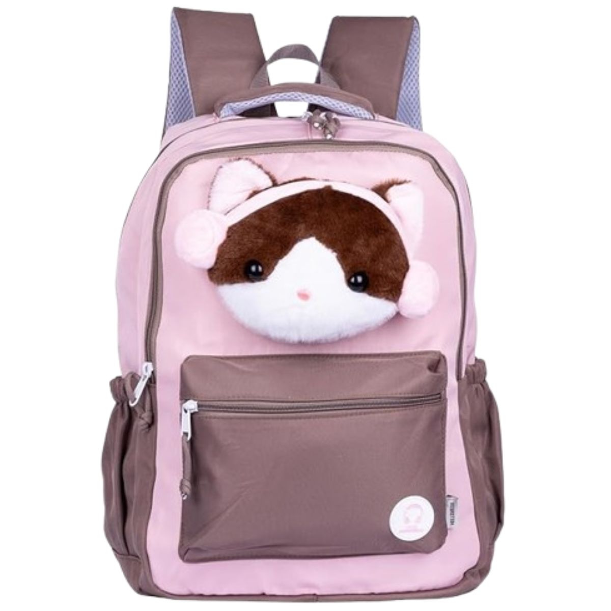 Mochila Animalito Orejeras Gatito Rosa